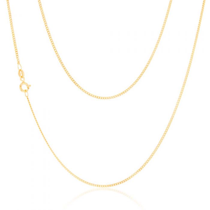 9ct Yellow Gold 40 Gauge Curb 41cm Chain