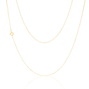 9ct Yellow Gold 18 Gauge Fine Curb 41cm Chain