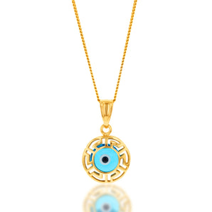 9ct Yellow Gold Fancy Evil Eye Pendant