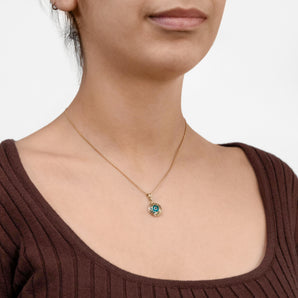 9ct Yellow Gold Fancy Evil Eye Pendant