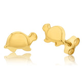9ct Yellow Gold Plain Tortoise Open Back Stud Earrings