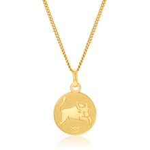 Load image into Gallery viewer, 9ct Yellow Gold Zodiac Taurus Pendant