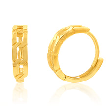 Load image into Gallery viewer, 9ct Yellow Gold Curb Links Hoop Earrings
