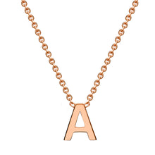 Load image into Gallery viewer, 9ct Rose Gold Initial &quot;A&quot; Pendant on 43cm Chain