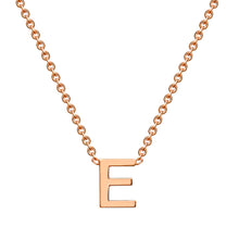 Load image into Gallery viewer, 9ct Rose Gold Initial &quot;E&quot; Pendant on 43cm Chain