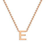9ct Rose Gold Initial "E" Pendant on 43cm Chain