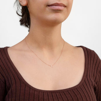 9ct Rose Gold Initial "E" Pendant on 43cm Chain