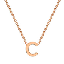 Load image into Gallery viewer, 9ct Rose Gold Initial &quot;C&quot; Pendant On 43cm Chain