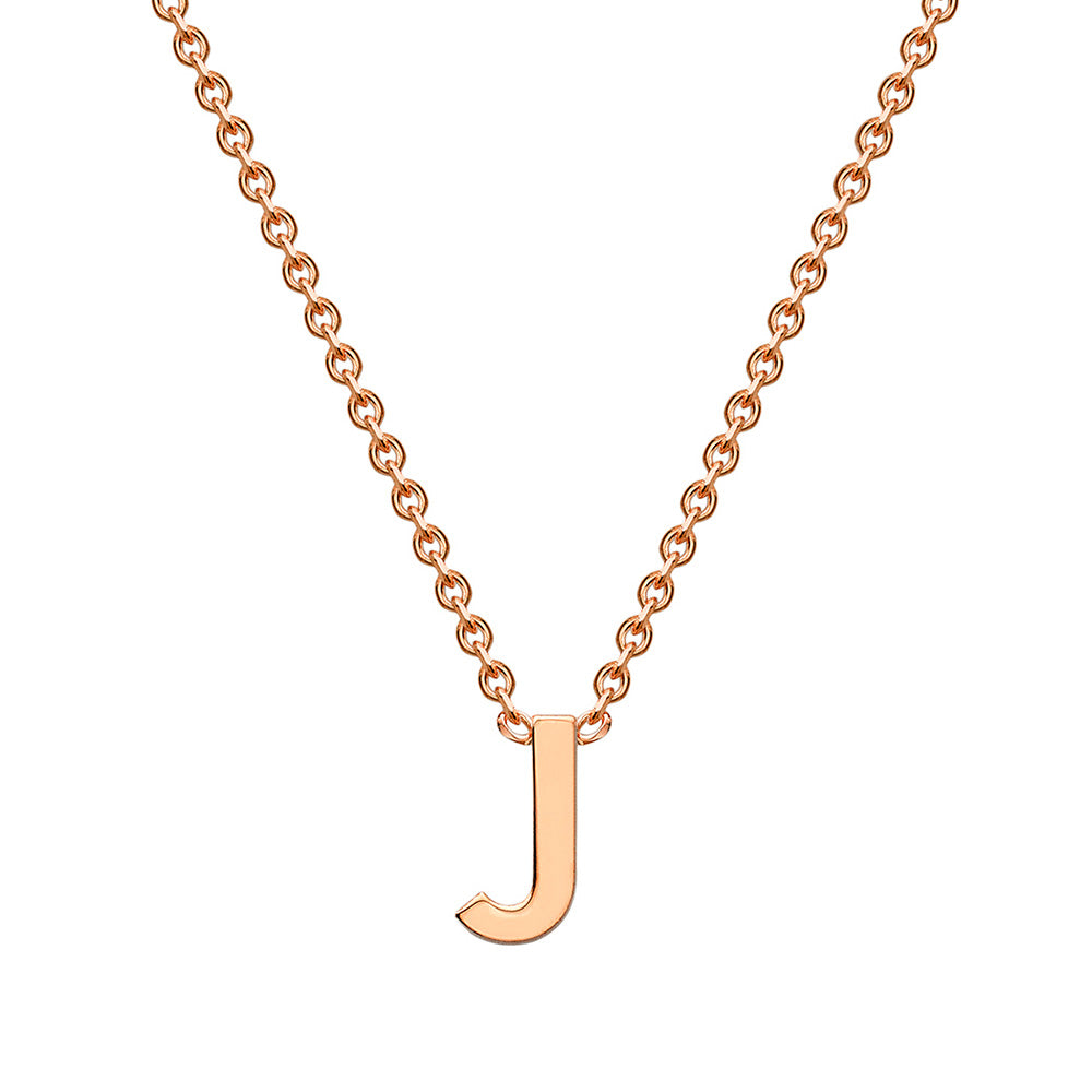 9ct Rose Gold Initial "J" Pendant On 43cm Chain