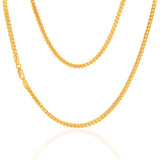 9ct Yellow Gold Square Spiga 45cm Chain