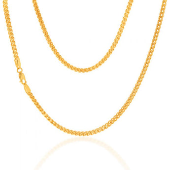 9ct Yellow Gold Square Spiga 45cm Chain