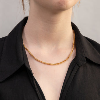 9ct Yellow Gold Square Spiga 45cm Chain