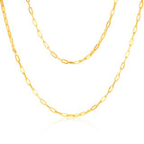 9ct Yellow Gold Extra Large Paperclip 76cm Chain