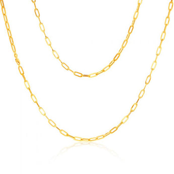 9ct Yellow Gold Extra Large Paperclip 76cm Chain
