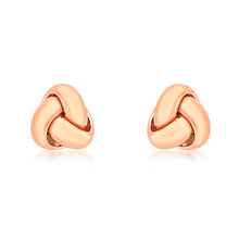 Load image into Gallery viewer, 9ct Rose Gold Tiny Tri Knot Stud Earring