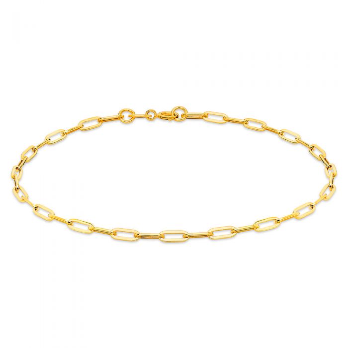 9ct Yellow Gold Small Paperclip 18.4cm Bracelet