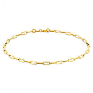 9ct Yellow Gold Small Paperclip 18.4cm Bracelet