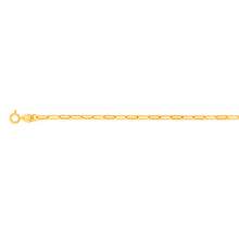 Load image into Gallery viewer, 9ct Yellow Gold Small Paperclip 18.4cm Bracelet