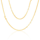 9ct Yellow Gold Small Paperclip 45cm Chain