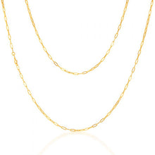 Load image into Gallery viewer, 9ct Yellow Gold Small Paperclip 60cm Chain