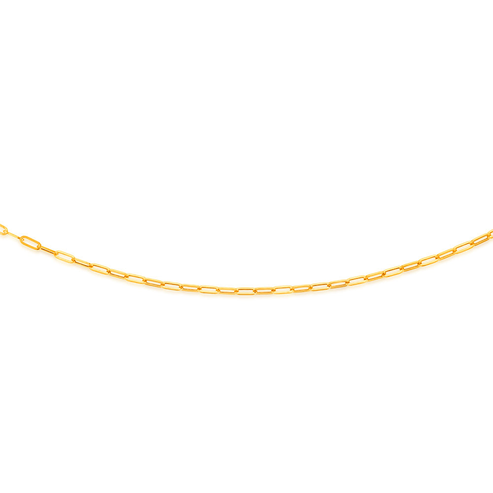 9ct Yellow Gold Small Paperclip 60cm Chain