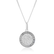 Load image into Gallery viewer, 9ct White Gold St. Christopher Medal Pendant