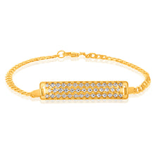 Load image into Gallery viewer, 9ct Yellow Gold Diamond Cut 19cm ID Bracelet