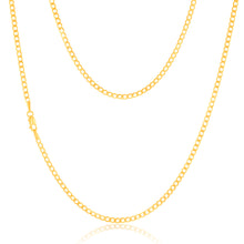 Load image into Gallery viewer, 9ct Yellow Gold Superflat Light Curb 65 Gauge 50cm Chain