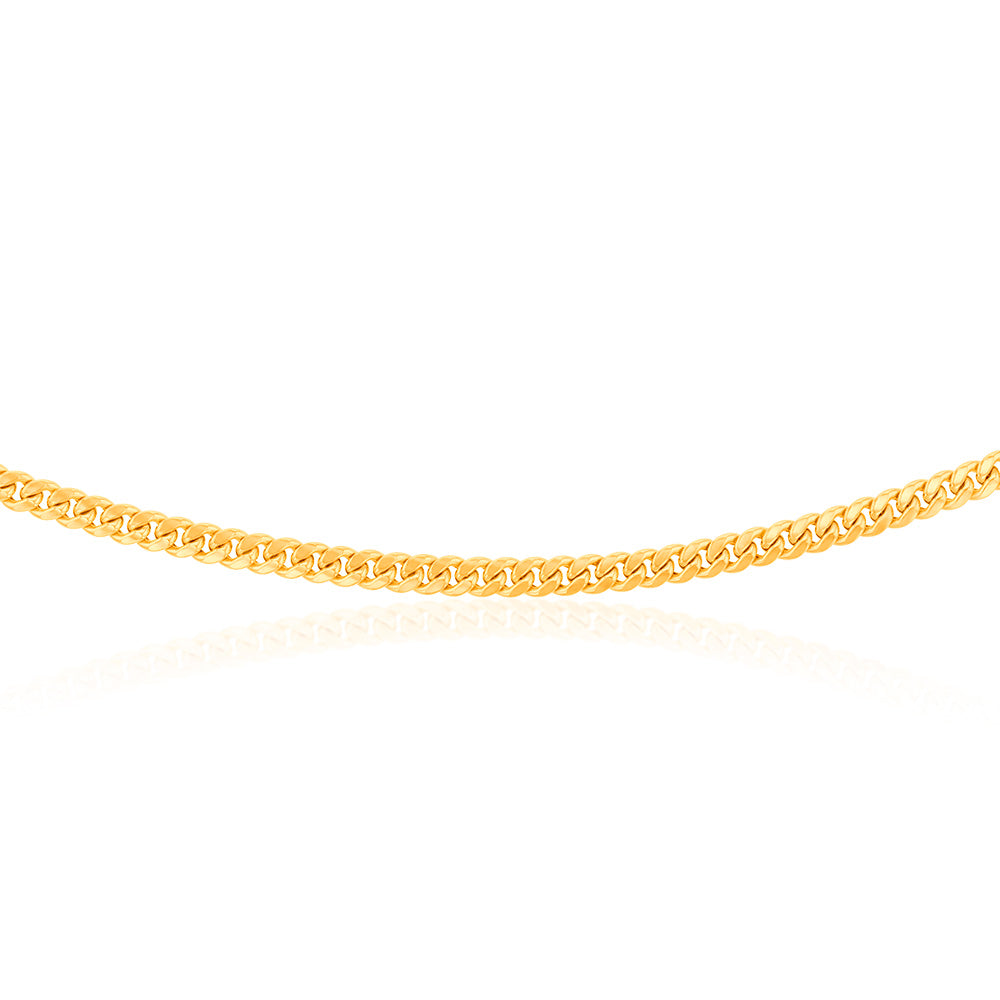9ct Yellow Gold Rounded Tight 120 Gauge Curb 55cm Chain