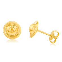 Load image into Gallery viewer, 9ct Yellow Gold Round 7mm Stamped Stud Earrings