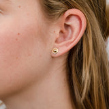 9ct Yellow Gold Round 7mm Stamped Stud Earrings