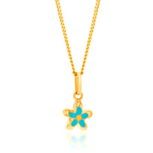 Load image into Gallery viewer, 9ct Yellow Gold Enamel 7mm Flower Pendant