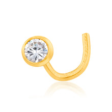 Load image into Gallery viewer, 9ct Yellow Gold 3mmm Cubic Zirconia Round Bezel Nose Stud