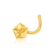 Load image into Gallery viewer, 9ct Yellow Gold 4mm Diamond Cut Pentagon Nose Stud