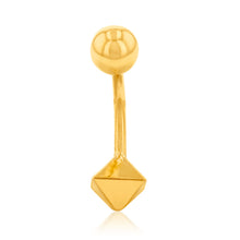 Load image into Gallery viewer, 9ct Yellow Gold 5mm Pyramid Shape Belly Bar