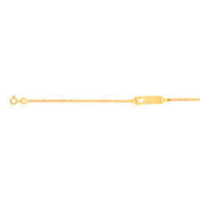 Load image into Gallery viewer, 9ct Yellow Gold Heart Cut Out ID 45 Gauge Curb 16cm Baby Bracelet