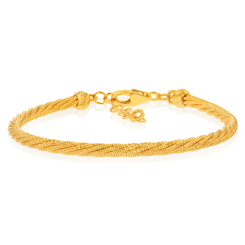 9ct Yellow Gold Sparkling Memory Omega 16+3cm Bracelet – Shiels Jewellers