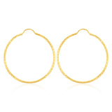 9ct Yellow Gold 30mm Diamond Cut Hoop Earrings