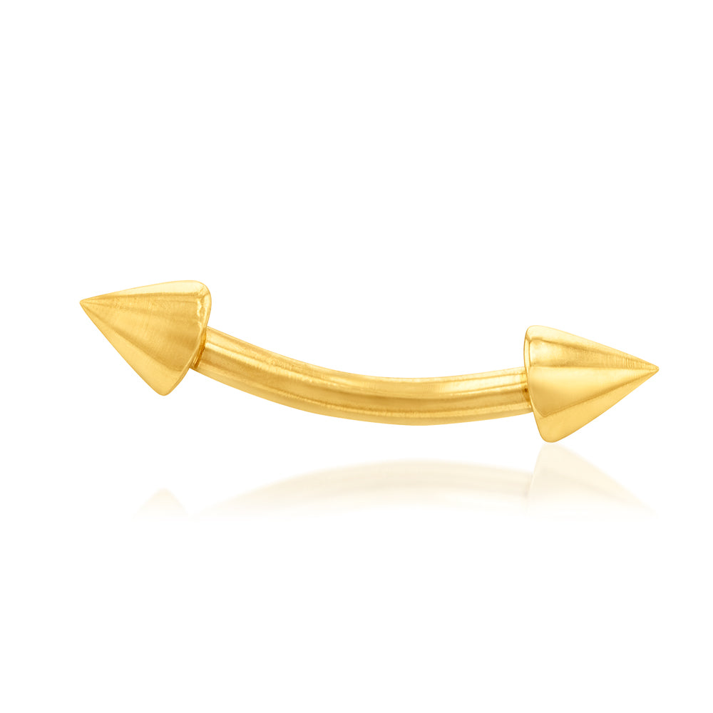 9ct Yellow Gold Arrow Curved Barbell
