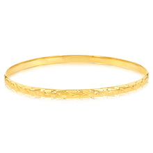 Load image into Gallery viewer, 9ct Yellow Gold Diamond Cut 3.8mm Bangle