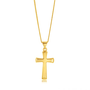 9ct Yellow Gold Plain Cross Pendant