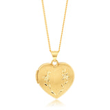 9ct Yellow Gold Engraved Heart Locket