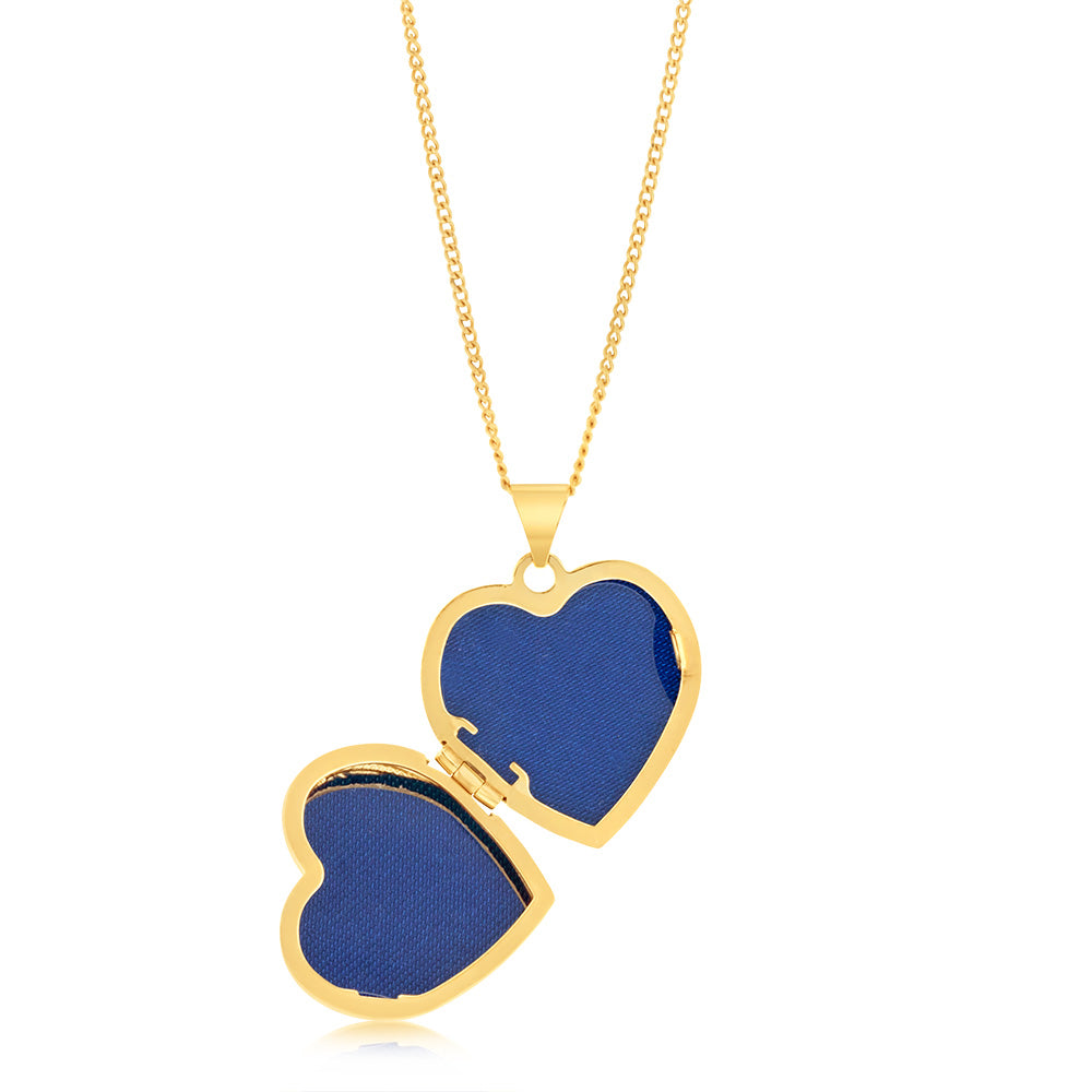 9ct Yellow Gold Engraved Heart Locket