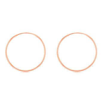 9ct Rose Gold Plain 25mm Sleeper Earrings