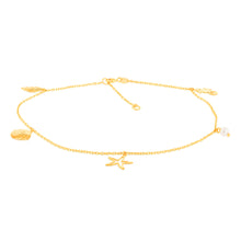 Load image into Gallery viewer, 9ct Yellow Gold Pearl And Other Charms On 27cm Anklet