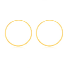 Load image into Gallery viewer, 9ct Yellow Gold Plain 15mm Sleeper Earrings
