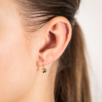 9ct Yellow Gold Diamond Cut 5.4mm Flat Euroball Hook Earrings