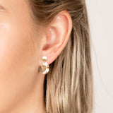 9ct Yellow Gold Textured Oval Drop Earrings