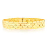 9ct Yellow Gold Fancy Honeycomb 19.7cm Bracelet
