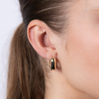 9ct Yellow Gold Square Tube Huggies Hoop Earrings